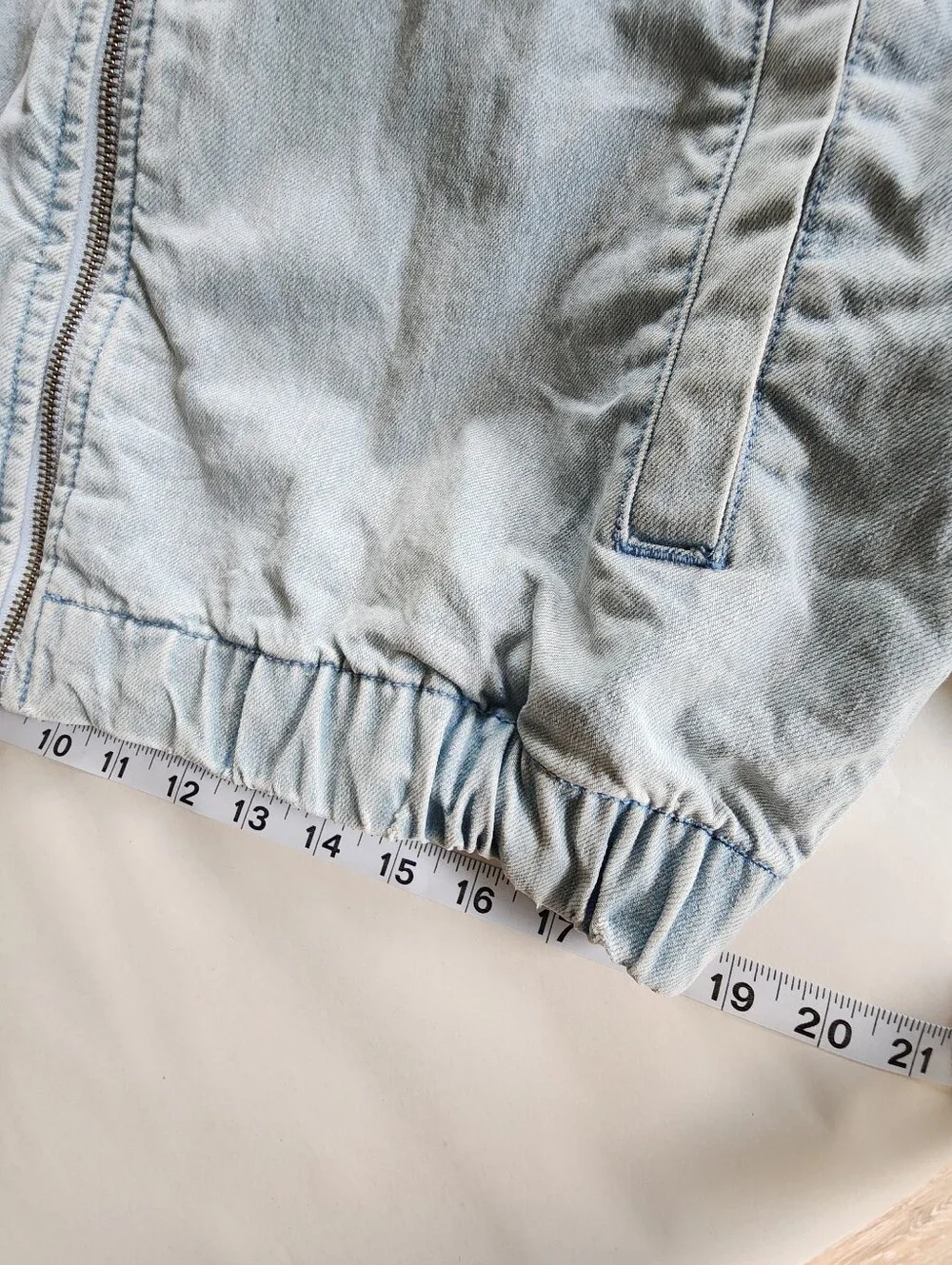 Urban Outfitters Denim Harrington Jacket Light Wash Size Medium